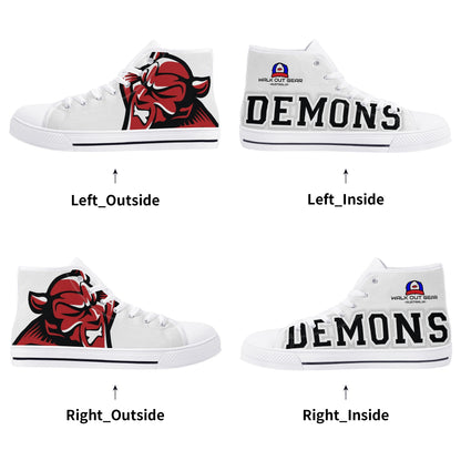 Demons Baseball Mens High Top Canvas Shoes