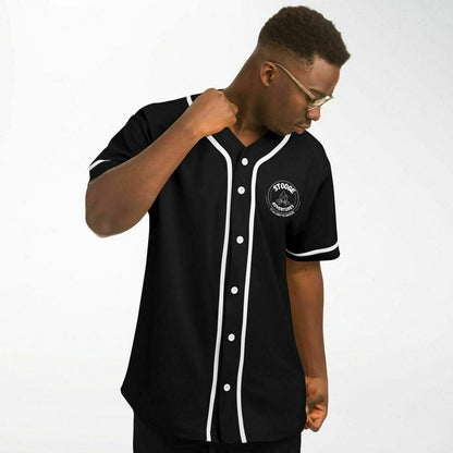 Stooge Adventures Baseball Jersey Black with White Trim