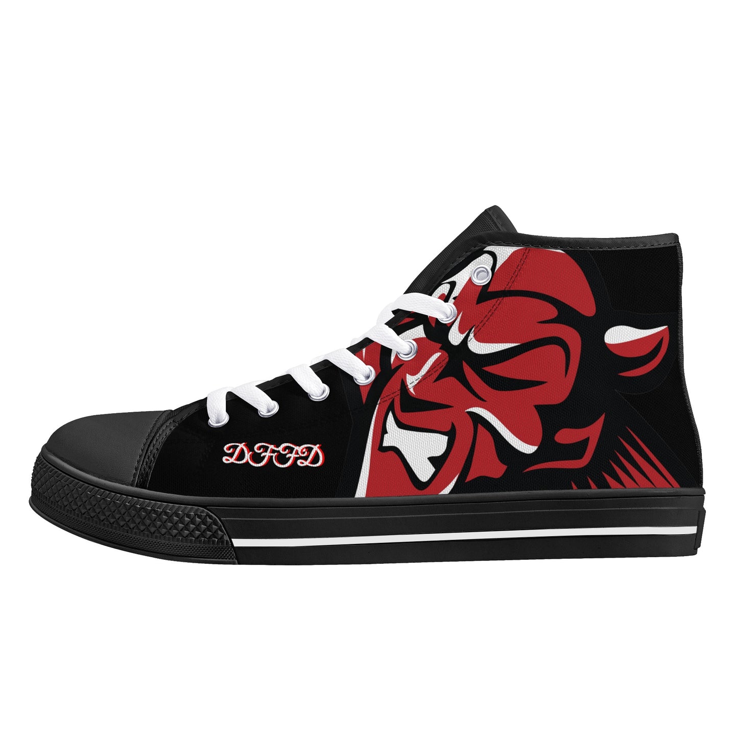 Demons Baseball Dark Side Mens High Top Canvas Shoes