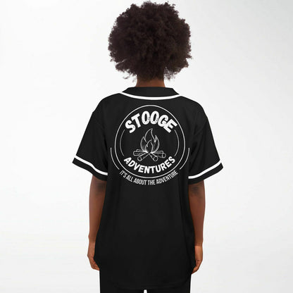 Stooge Adventures Baseball Jersey Black with White Trim