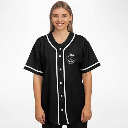 Stooge Adventures Baseball Jersey Black with White Trim