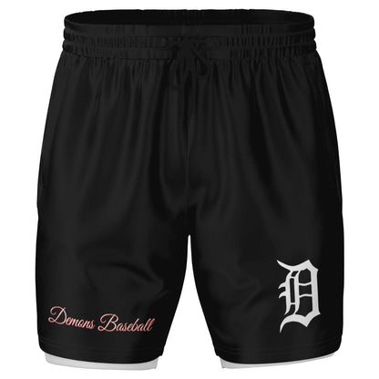 Demons Baseball Training-Walkout  Men's 2-in-1 Shorts Black