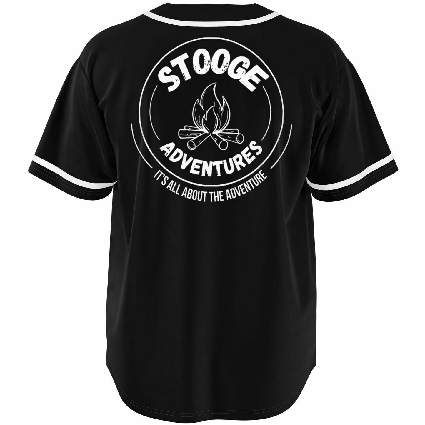 Stooge Adventures Baseball Jersey Black with White Trim