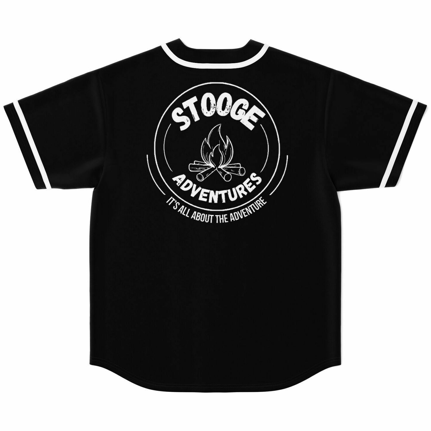 Stooge Adventures Baseball Jersey Black with White Trim